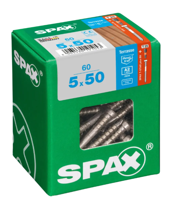 Spax Terrassenbauschraube, 5 x 50 mm, 60 Stück, 4507000500507
